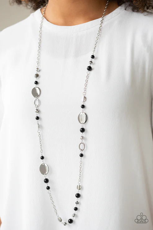 Serenely Springtime - Black Accent Disc Necklace N#6177