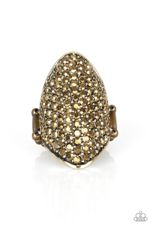 Shazam! - Oversized Brass Aurum Encrusted Ring R#2257