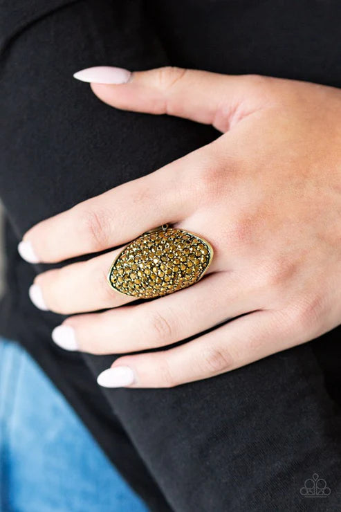 Shazam! - Oversized Brass Aurum Encrusted Ring R#2257
