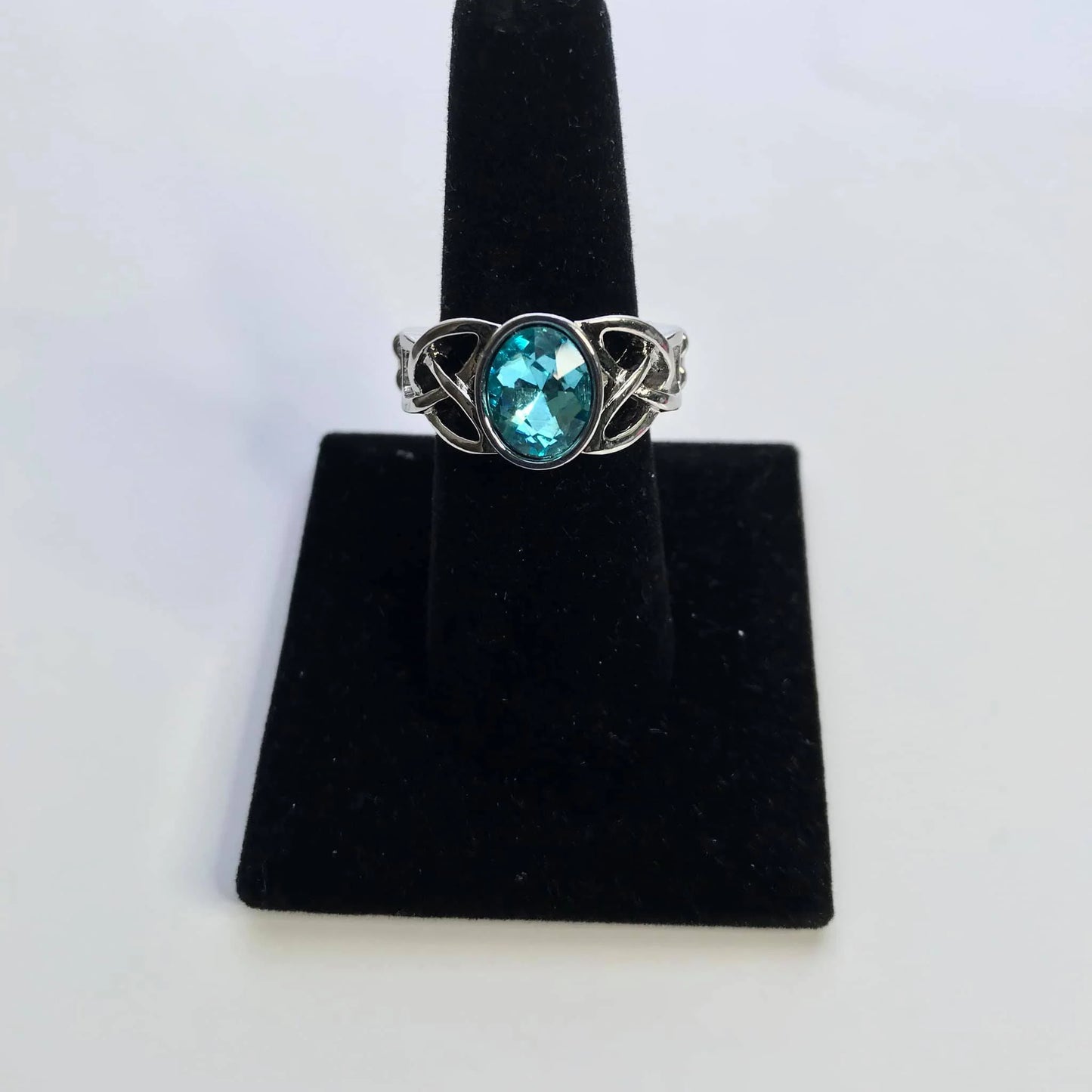 Shimmer Splash - Blue Rippling Filigree Ring R#6090