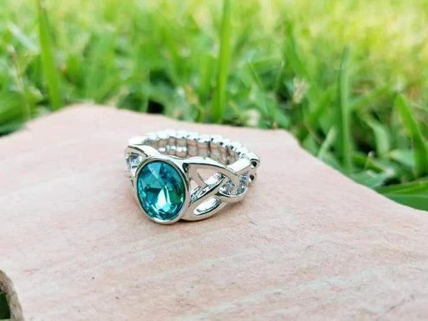 Shimmer Splash - Blue Rippling Filigree Ring R#6090