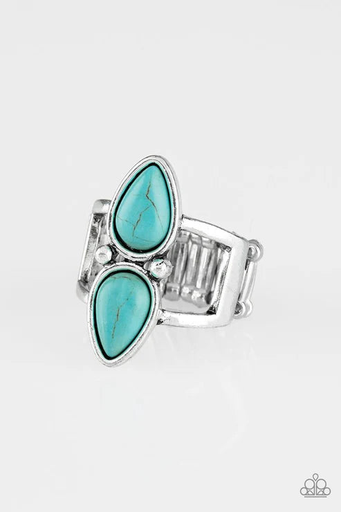 Simply Saharan - Blue Stone Stacked Teardrop Ring R#1266