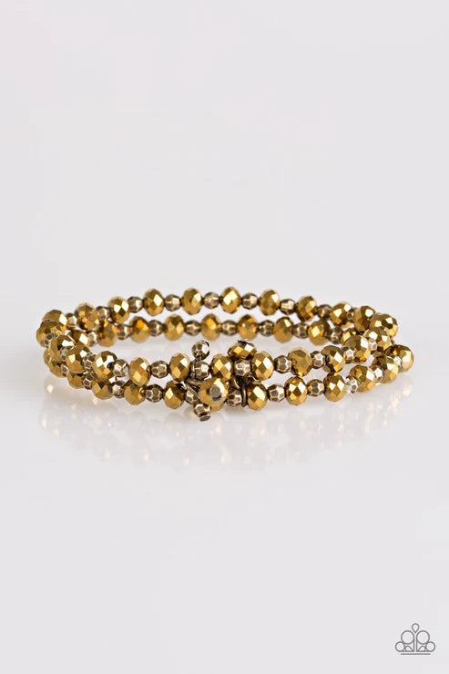 2-Piece Brass Aurum Encrusted Cluster Teardrop Set SET#6232