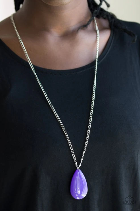 So Pop-YOU-lar - Vivacious Purple Teardrop Necklace N#6331