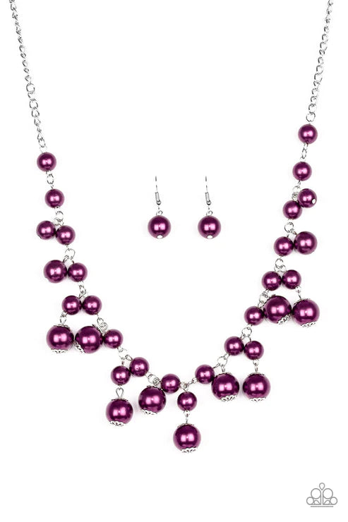 Soon To Be Mrs. - Purple Pearl Fringe Necklace N#6222