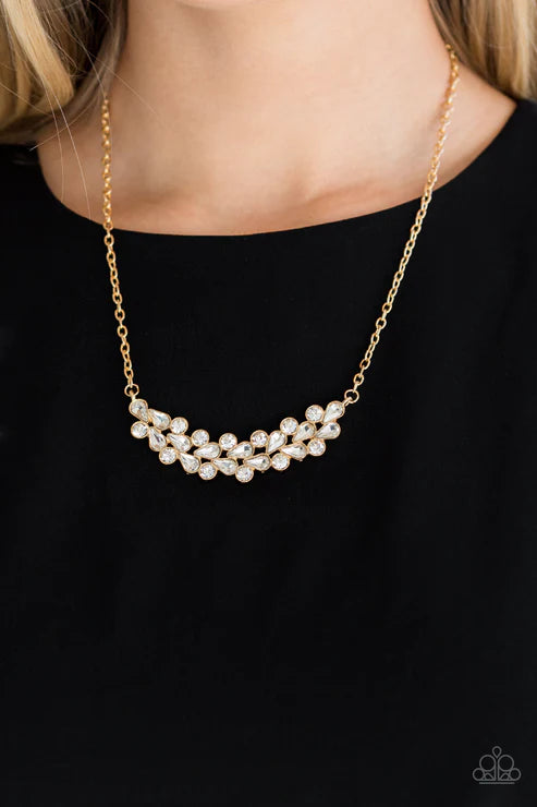 Special Treatment - Gold Round/Teardrop Bowing Necklace N#2725