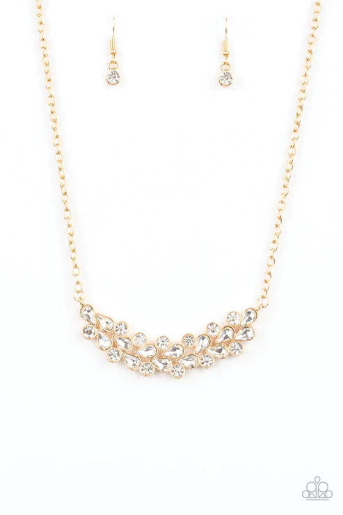Special Treatment - Gold Round/Teardrop Bowing Necklace N#2725