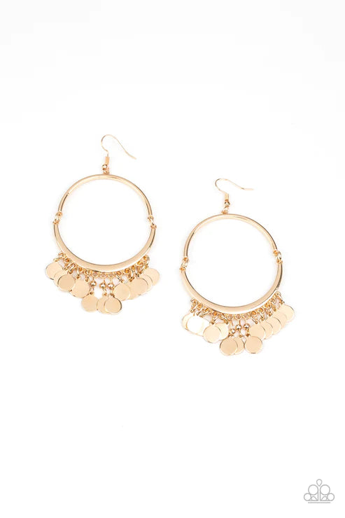 Speed of SPOTLIGHT - Gold Fringe Hoop Earrings E#6139