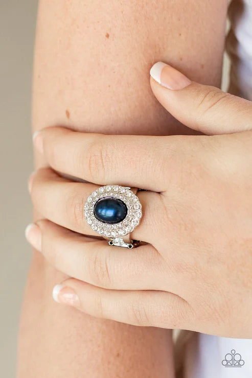 Sprinkle On The Shimmer - Blue Pearl Encrusted Ring R#6026