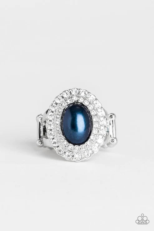 Sprinkle On The Shimmer - Blue Pearl Encrusted Ring R#6026