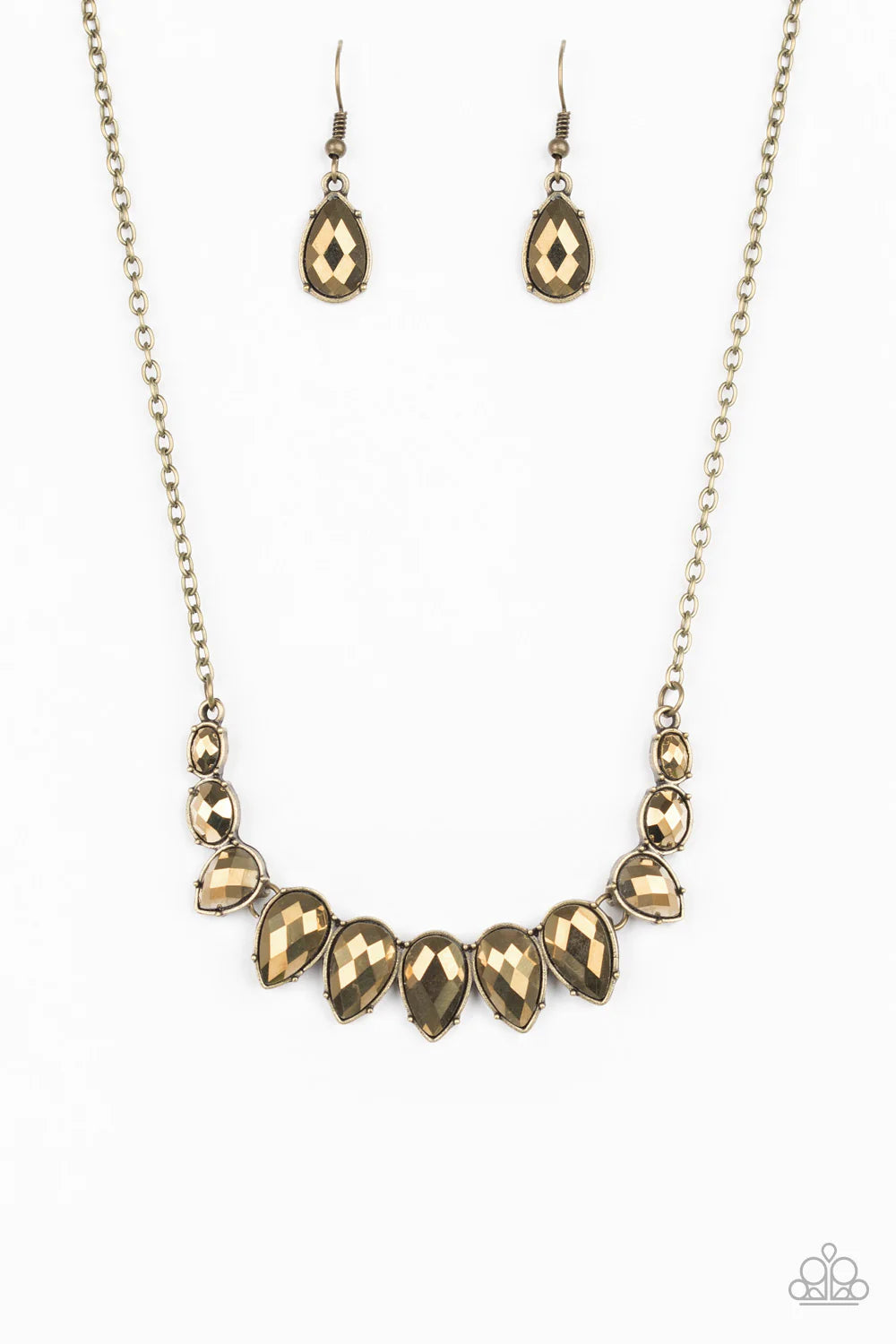 Street REGAL - Brass Round/Teardrop Aurum Encrusted Regal Pendant Necklace N#7107