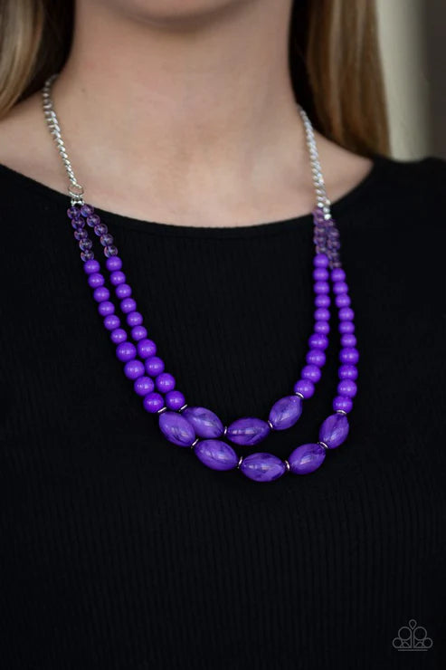 Sundae Shoppe - Purple Glassy/Cloudy Accent Necklace N#4570