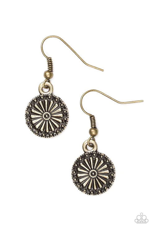 Sunflower Summers - Brass Daisy Earrings E#3941