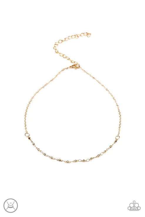 Take A Risk - Gold Satellite Chain Choker Necklace N#3457