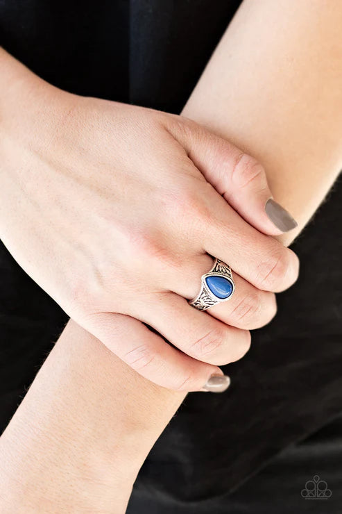The ZEST Of Intentions - Princess Blue Regal Marquise Embossed Ring R#4778