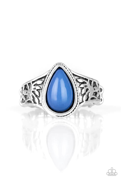 The ZEST Of Intentions - Princess Blue Regal Marquise Embossed Ring R#4778