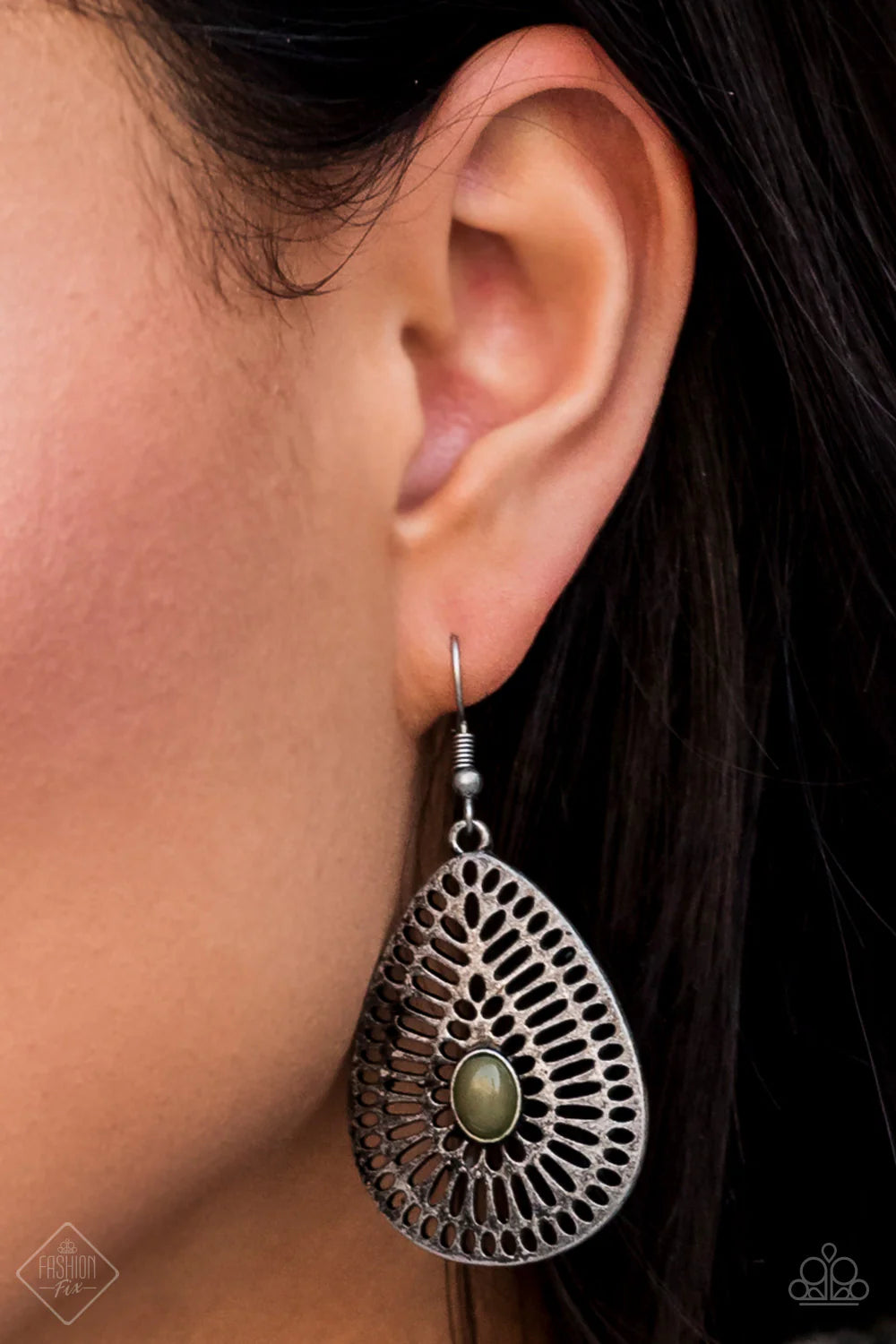 The GRATE Beyond - Green (Martini Olive) Gritty Antique Matte Grate Spin Earrings E#7217