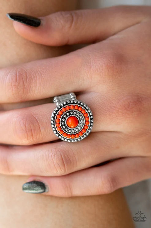 Tide Pools - Red Spin Studded Ring R#6428