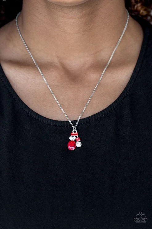 Time To Be Timeless - Red Oval/Square Encrusted Necklace N#3398