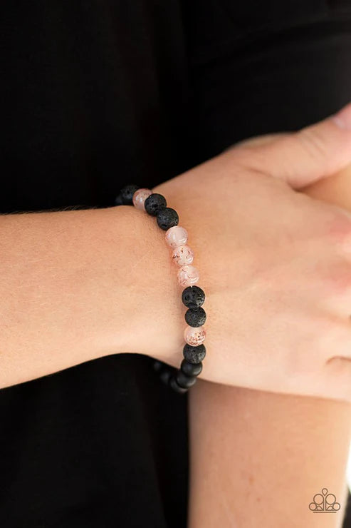 Tone Down - Copper/Black Cloudy Stone Lava Rock Urban Bracelet B#3401