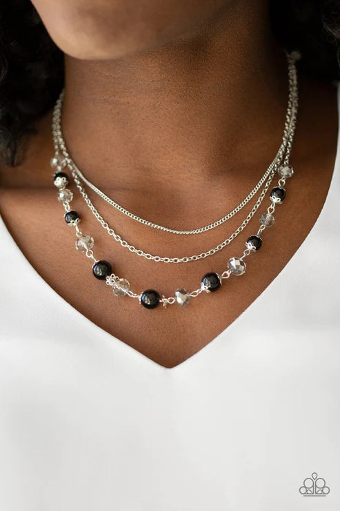 Tour de Demure - Black Pearl Crystal Demure Necklace N#5918