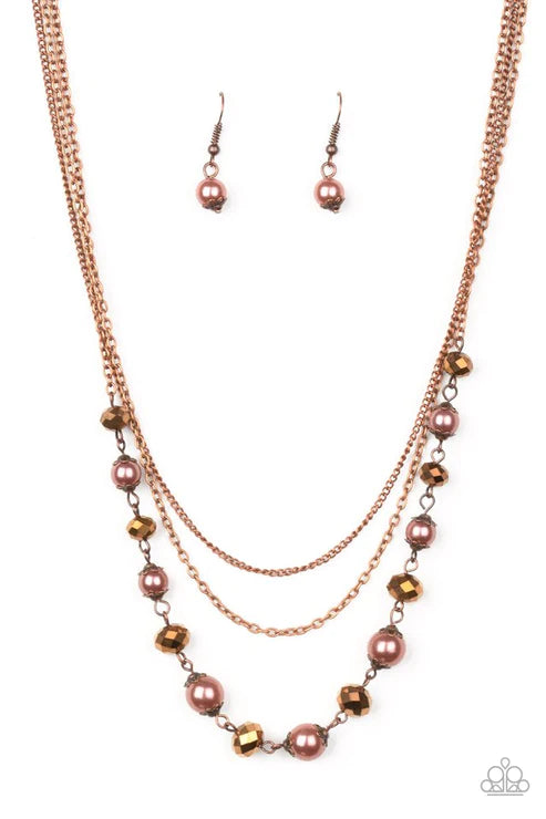 Tour de Demure - Copper Pearl Aurum Crystal Demure Necklace N#5420
