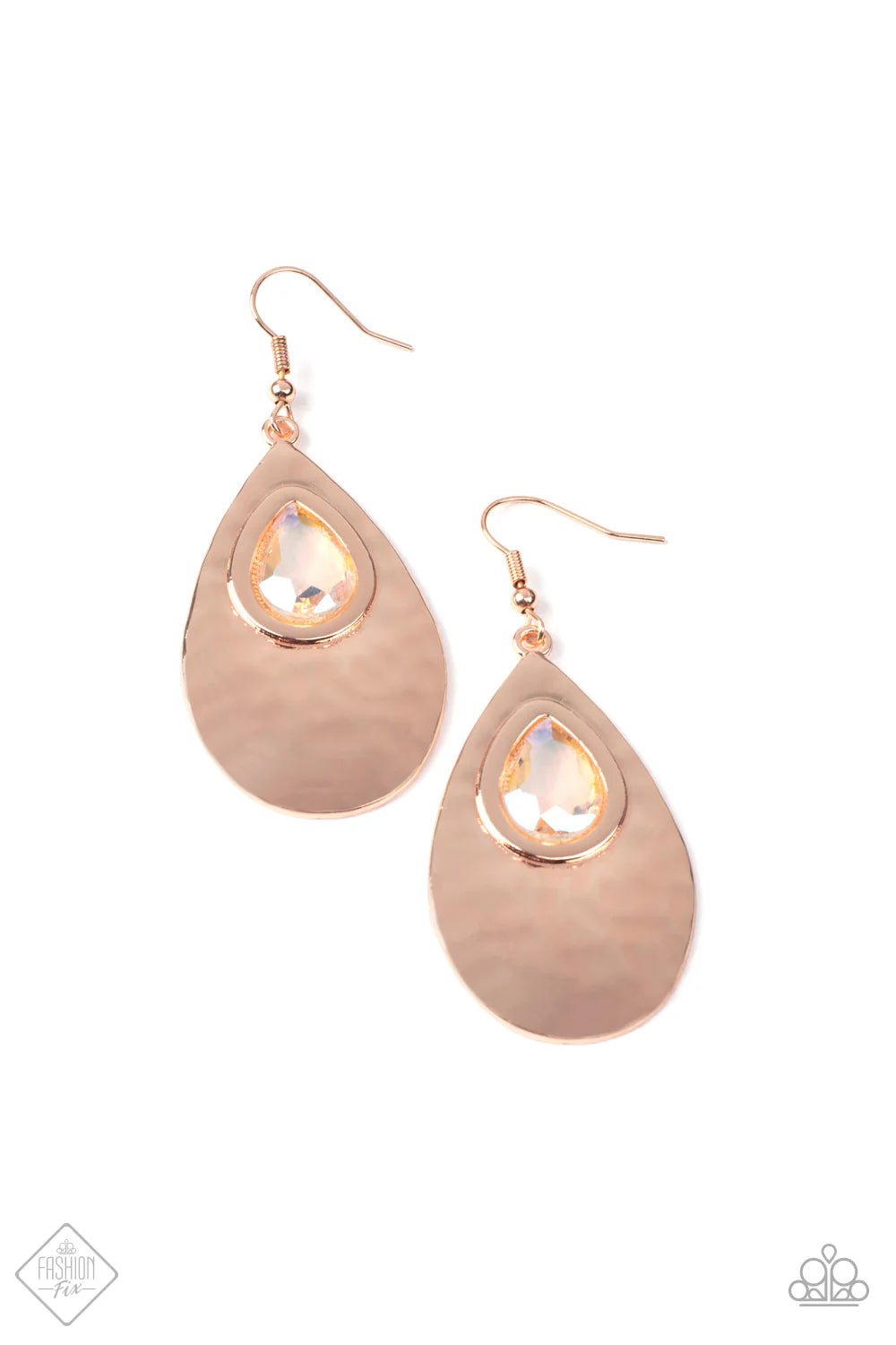 3-Piece Rose Gold Pale Rosette Pearl Iridescent Teardrop Ethereal Set SET#7127