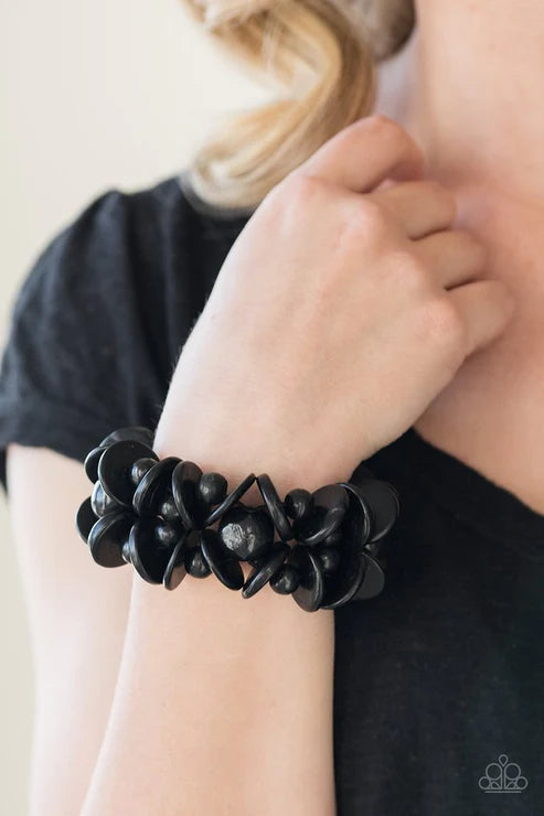 Tropical Temptress - Black Tropical Wood Accent Bracelet B#4197