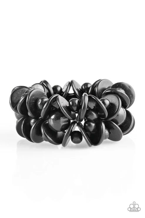 Tropical Temptress - Black Tropical Wood Accent Bracelet B#4197