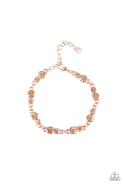 Twinkle Twinkle Little STARLET - Copper/Peach Encrusted Link Bracelet B#3354