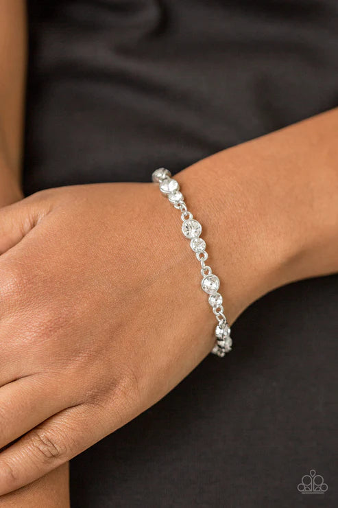 2-Piece White Dazzling Coalesce Trickle Encrusted Set SET#6010