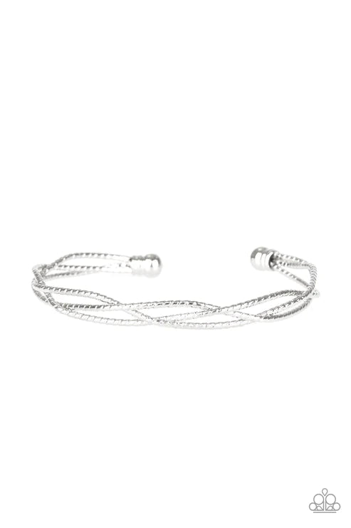 Twist Of The Wrist - Silver Diamond-Cut Braided Bracelet B#4758