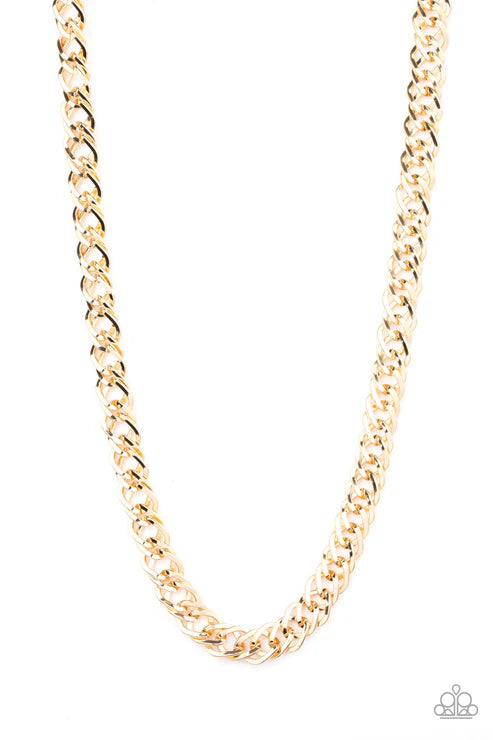 2-Piece Oversized Gold Doubled Linked Urban Set SET#2120