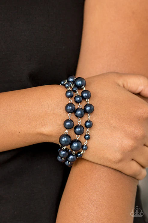 Until The End Of TIMELESS - Blue Bubbly Pearl Trio Strand Bracelet B#5262