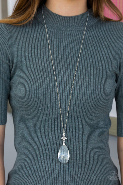 Up in the HEIR - Oversized White Hypnotizing Gem 3D Heart Charms Encrusted Accent Necklace N#7226