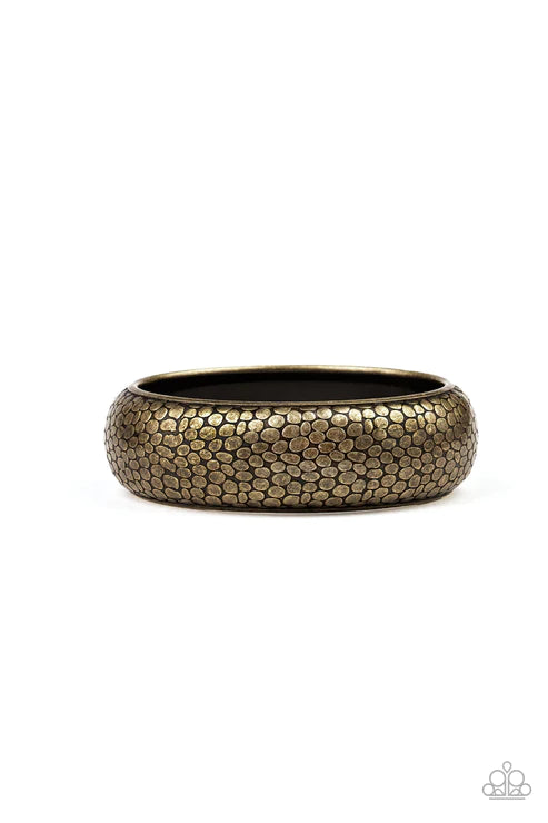 Urban Wildlife - Oversized Metallic Brass Python Bangle Bracelet B#3450