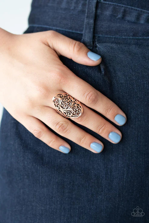 Vine Vibe - Copper Airy Vine Filigree Branches Ring R#4661
