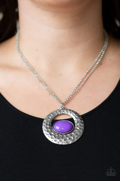 Viva Vivacious - Purple Ripple Hammered Textured Necklace N#6163