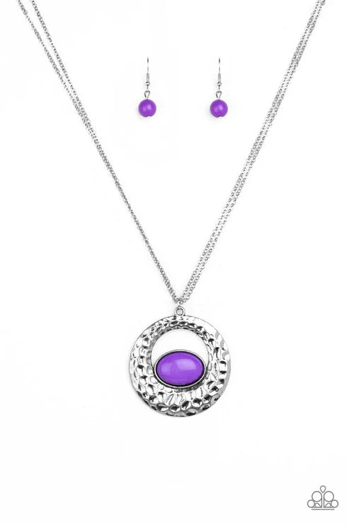 Viva Vivacious - Purple Ripple Hammered Textured Necklace N#6163