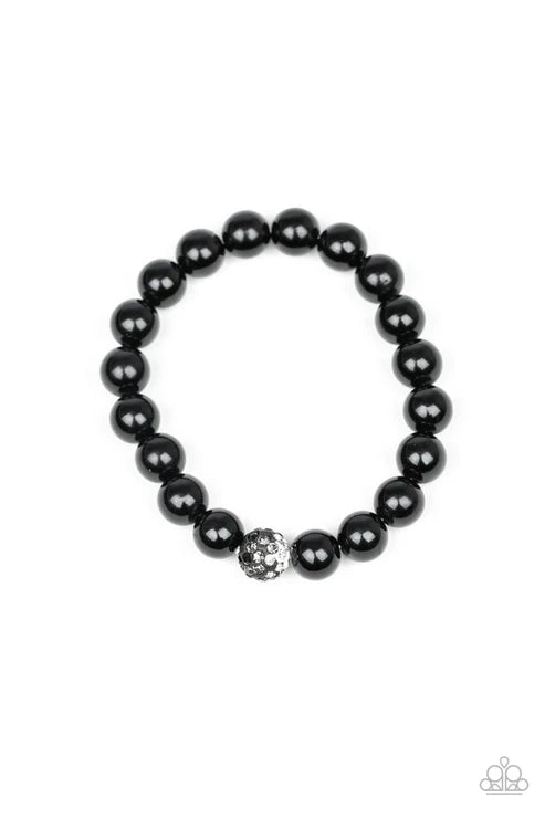 Voila! - Black/White/Smoky Encrusted Marble Bracelet B#6517