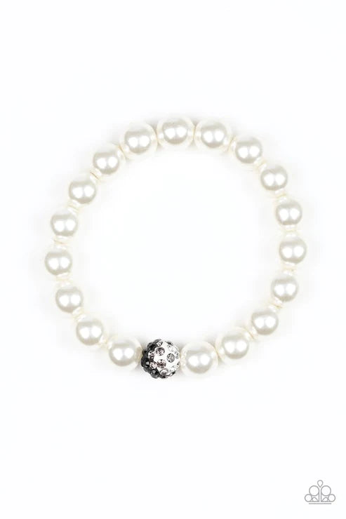 Voila! - White/Black/Smoky Encrusted Marble Bracelet B#5391