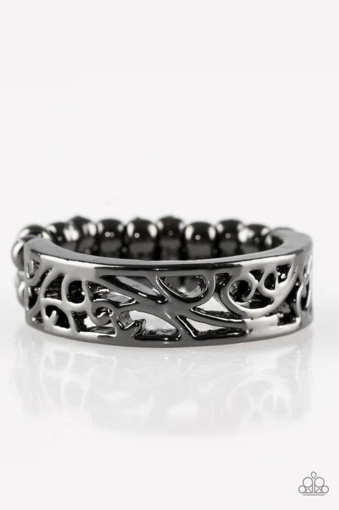 Wandering Wisteria - Black Vine Filigree Ring R#6447