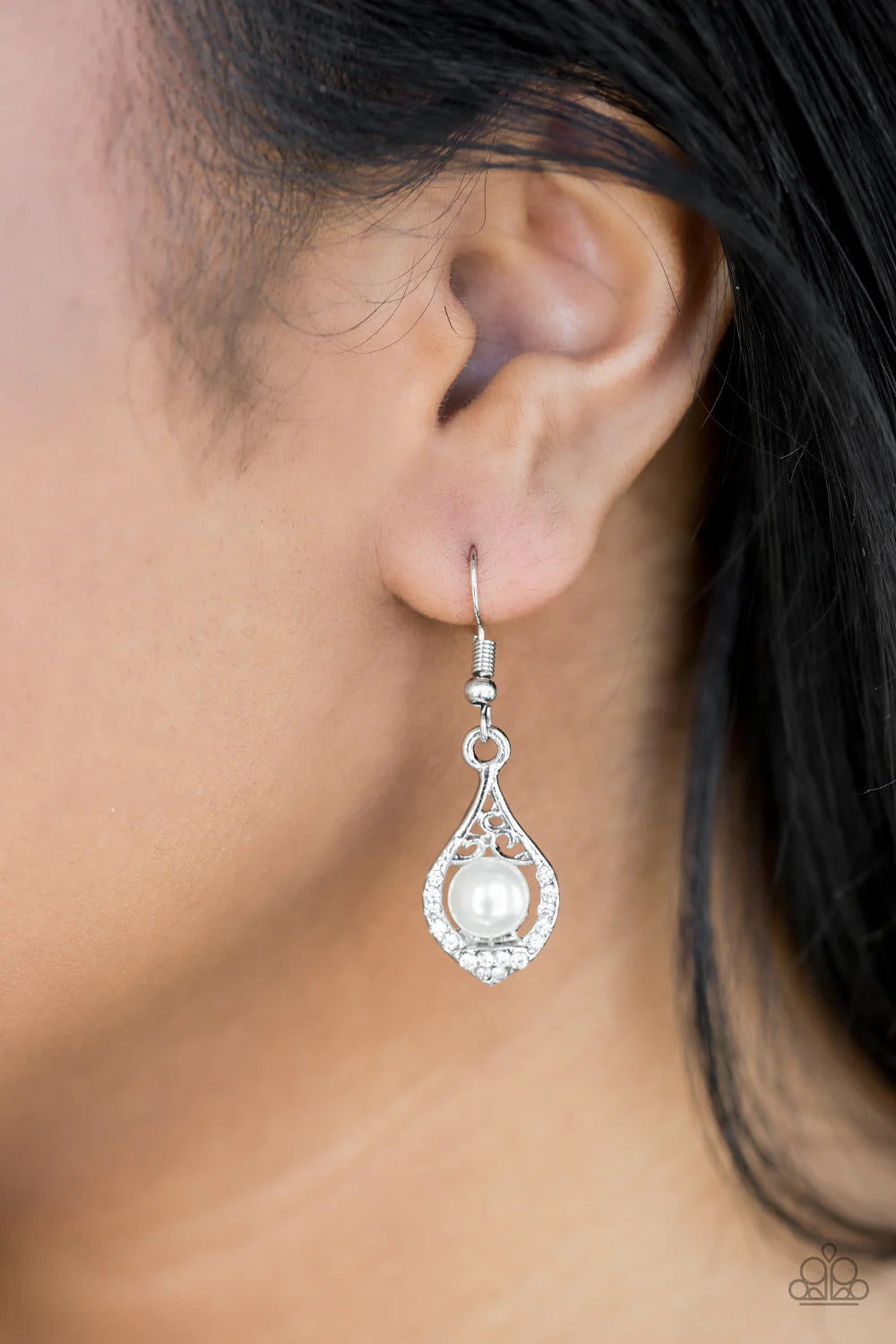 Westminster Waltz - White Pearl Encrusted Teardrop E#7085
