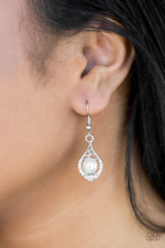 Westminster Waltz - White Pearl Encrusted Teardrop E#7085