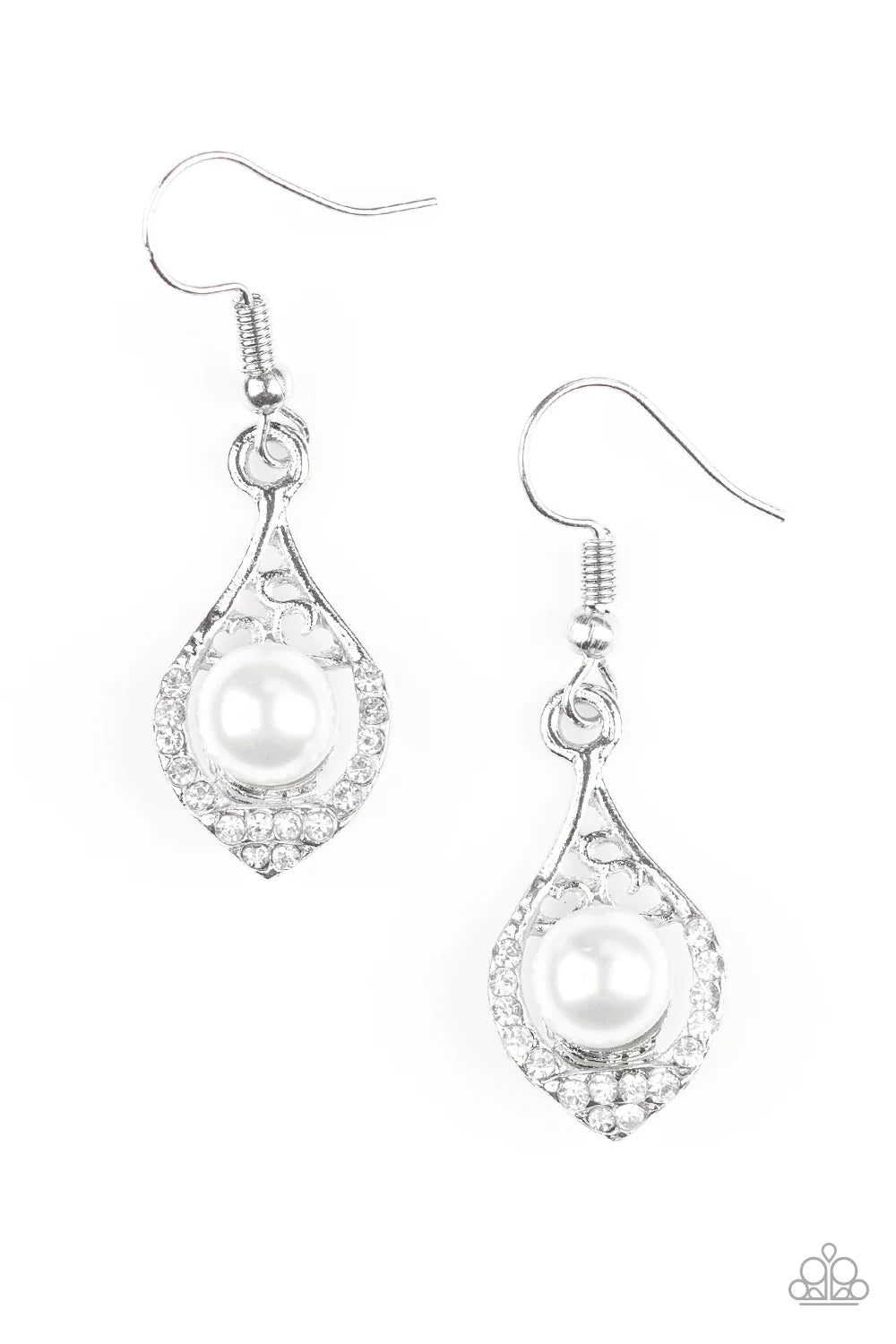 Westminster Waltz - White Pearl Encrusted Teardrop E#7085