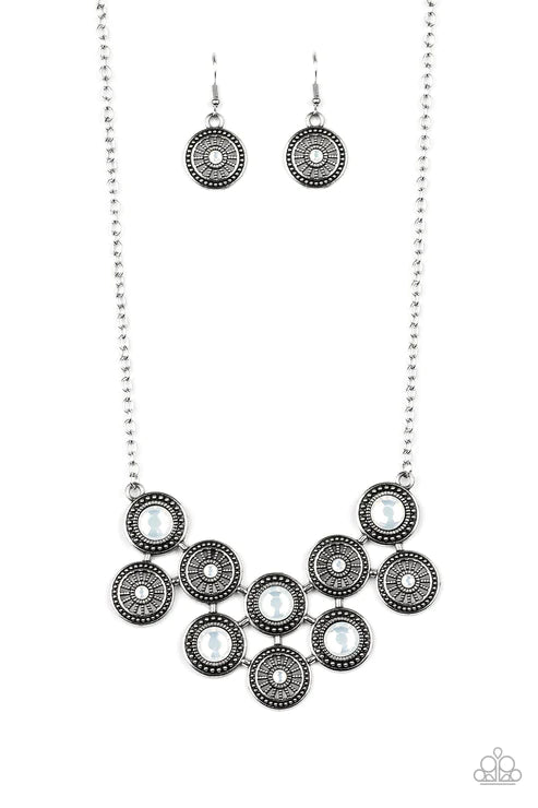 Whats Your Star Sign? - White Opalescent Dotted/Studded Starry Necklace N#3524