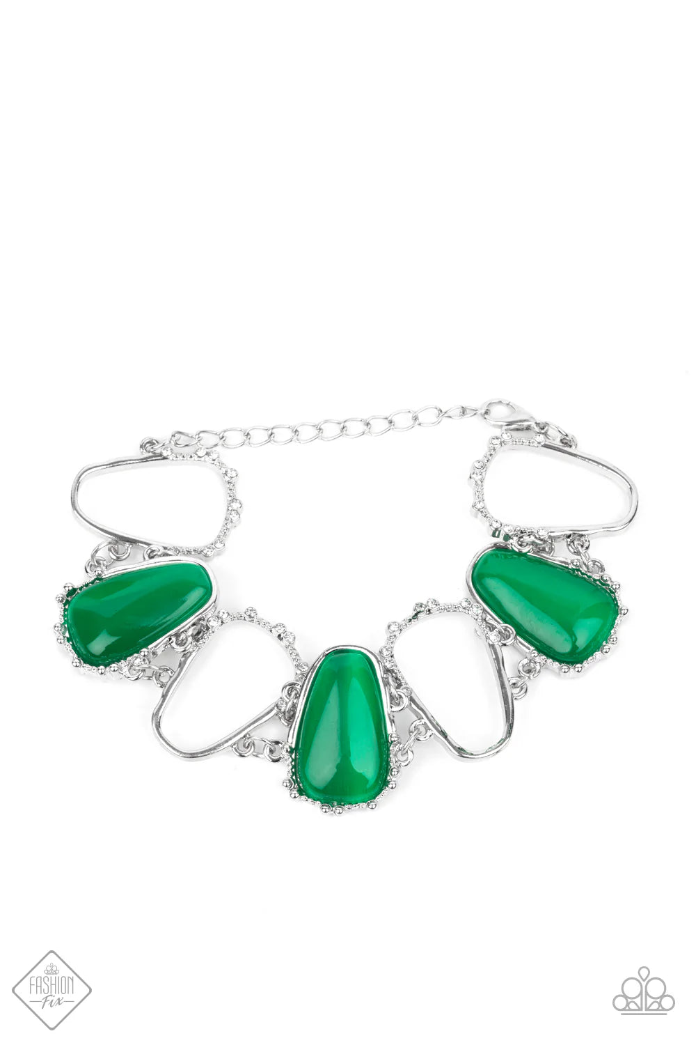 3-Piece Oversized Mint Green Cat's Eye Moonstone Asymmetrical Sporadically Dotted Ethereal Teardrop Set SET#7129