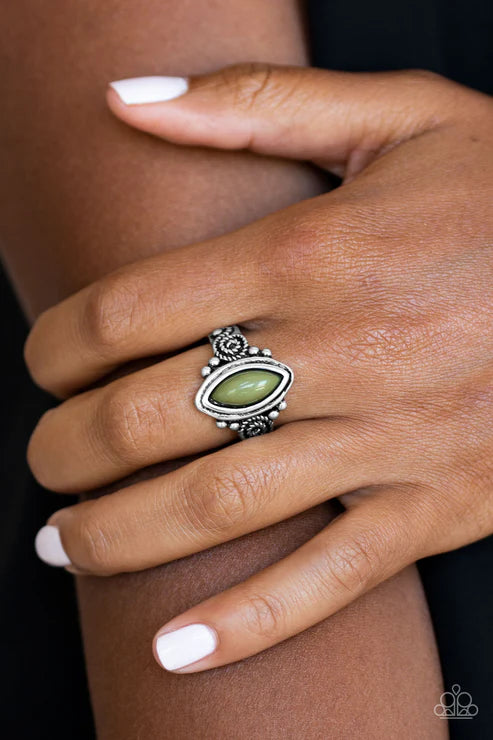 ZOO Hot To Handle - Green Earthy Studded/Swirl Ring R#5273