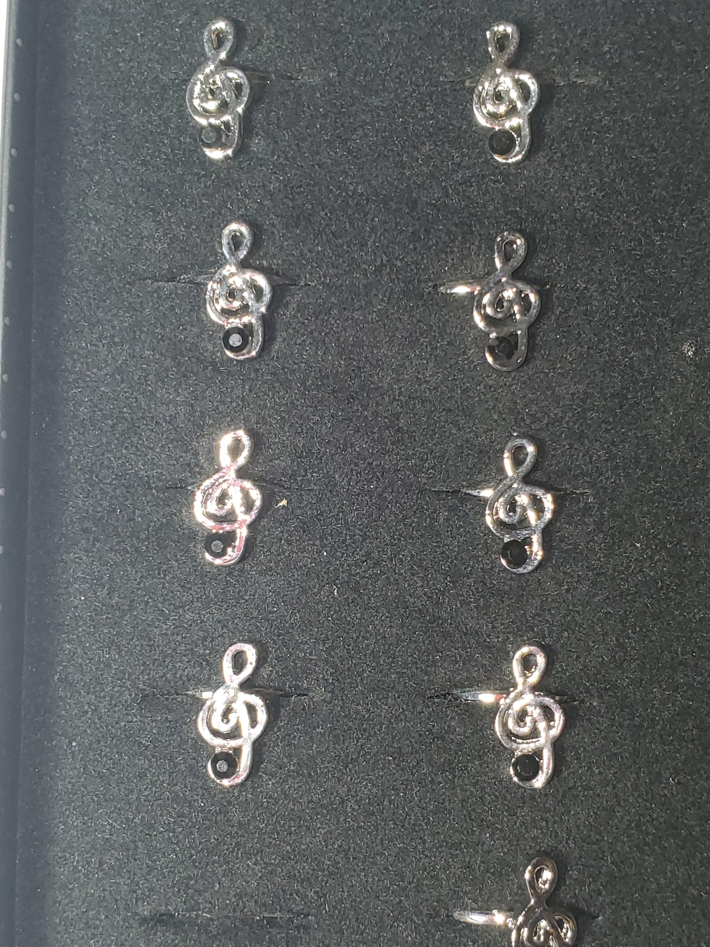 Starlet Shimmer - Black 3D MUSIC Treble Clef Encrusted Rings SS#121 Lil Divas