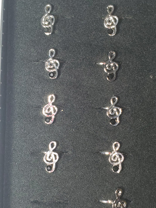 Starlet Shimmer - Black 3D MUSIC Treble Clef Encrusted Rings SS#121 Lil Divas